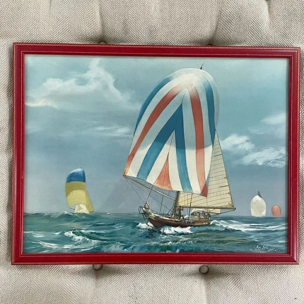 Xanadu Framed Art Print Kipp Soldwedel 1966 Sailboat 25.5” x 19.5”